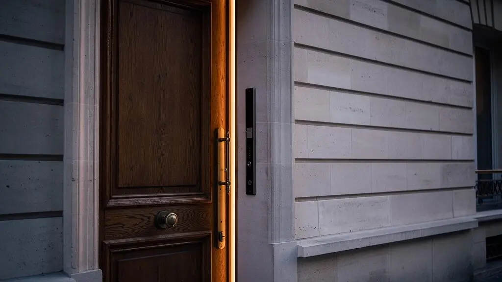 Porte d'entrée avec serrure multipoint certifiée illustrant la résistance à l'effraction
